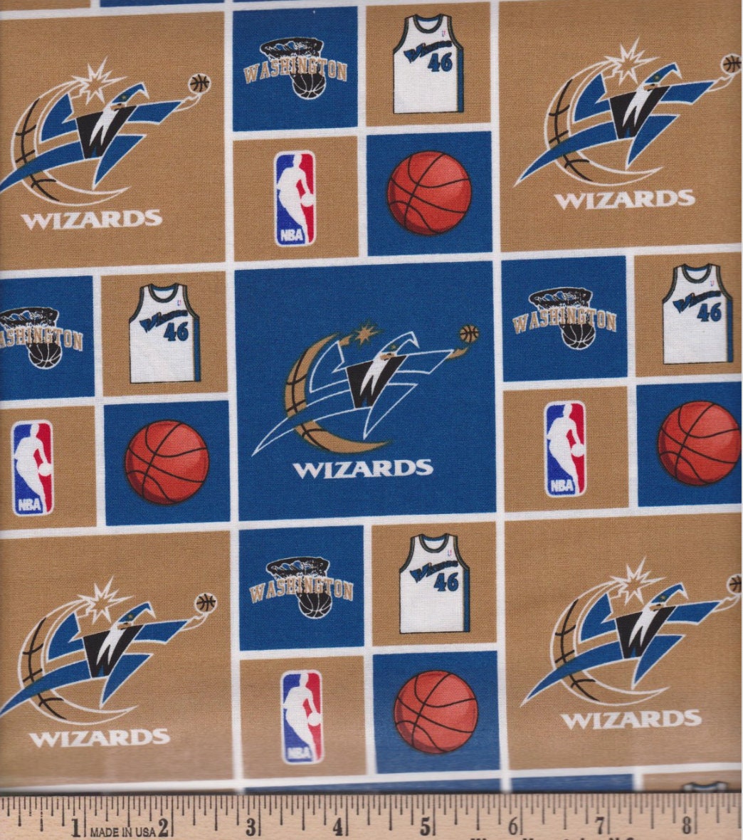 Fleece Washington Wizards NBA Pro Basketball Sports Team Fleece Fabric  Print by the yard (s012wizardss)