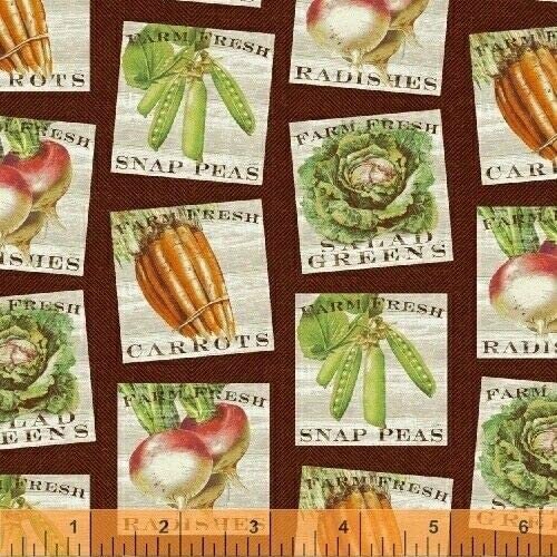 Vegetables Fabric Windham Fabrics Market Place Vegetables Etsy