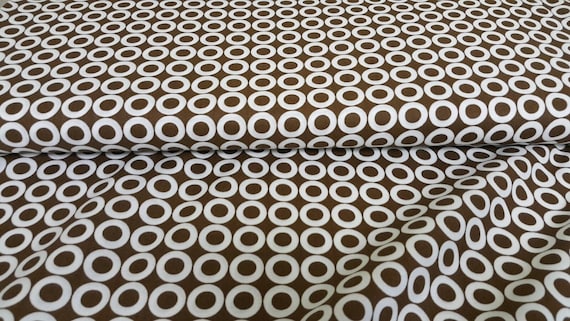 Circles Fabric: Robert Kaufman Spot on Dots Circles Brown White 100% cotton fabric by the yard 36"x44" (RK121)