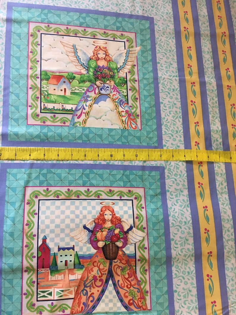 Christmas Fabric Panel / Angel fabric Panel Jim Shore four Etsy