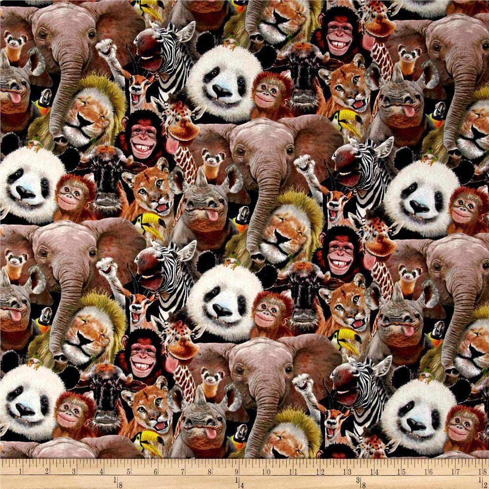 Animal Fabric, Zoo Fabric: Elizabeth's Studio Zoo Selfies Packed