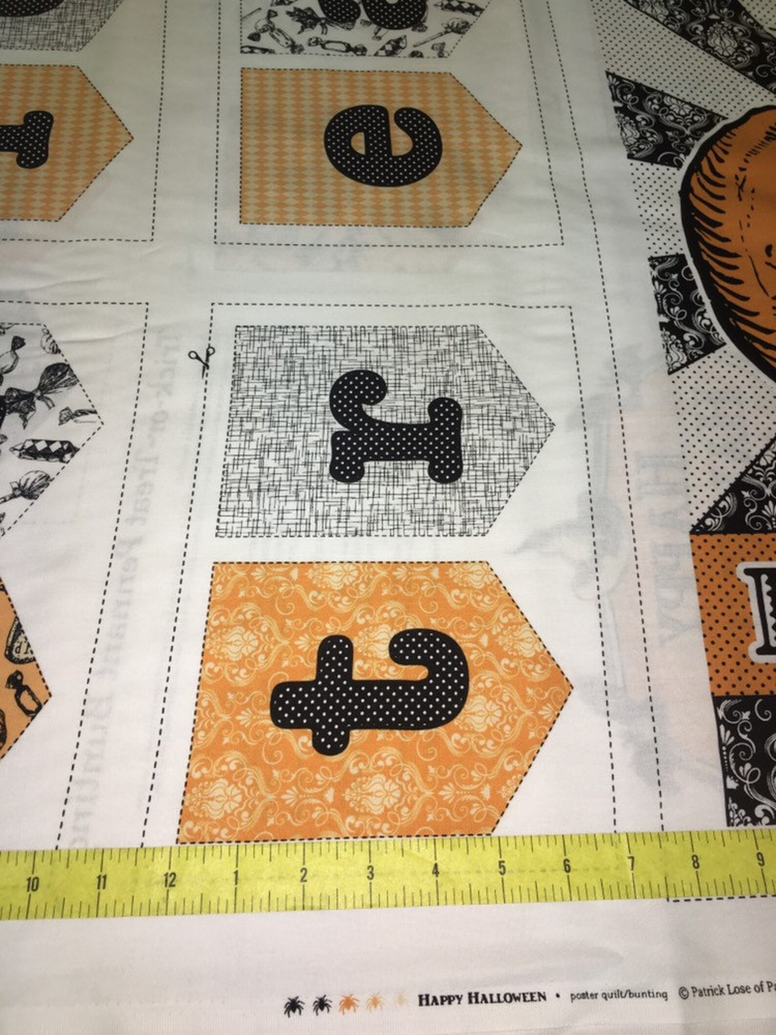 Halloween Fabric : Happy Halloween Poster Quilt Bunting by - Etsy