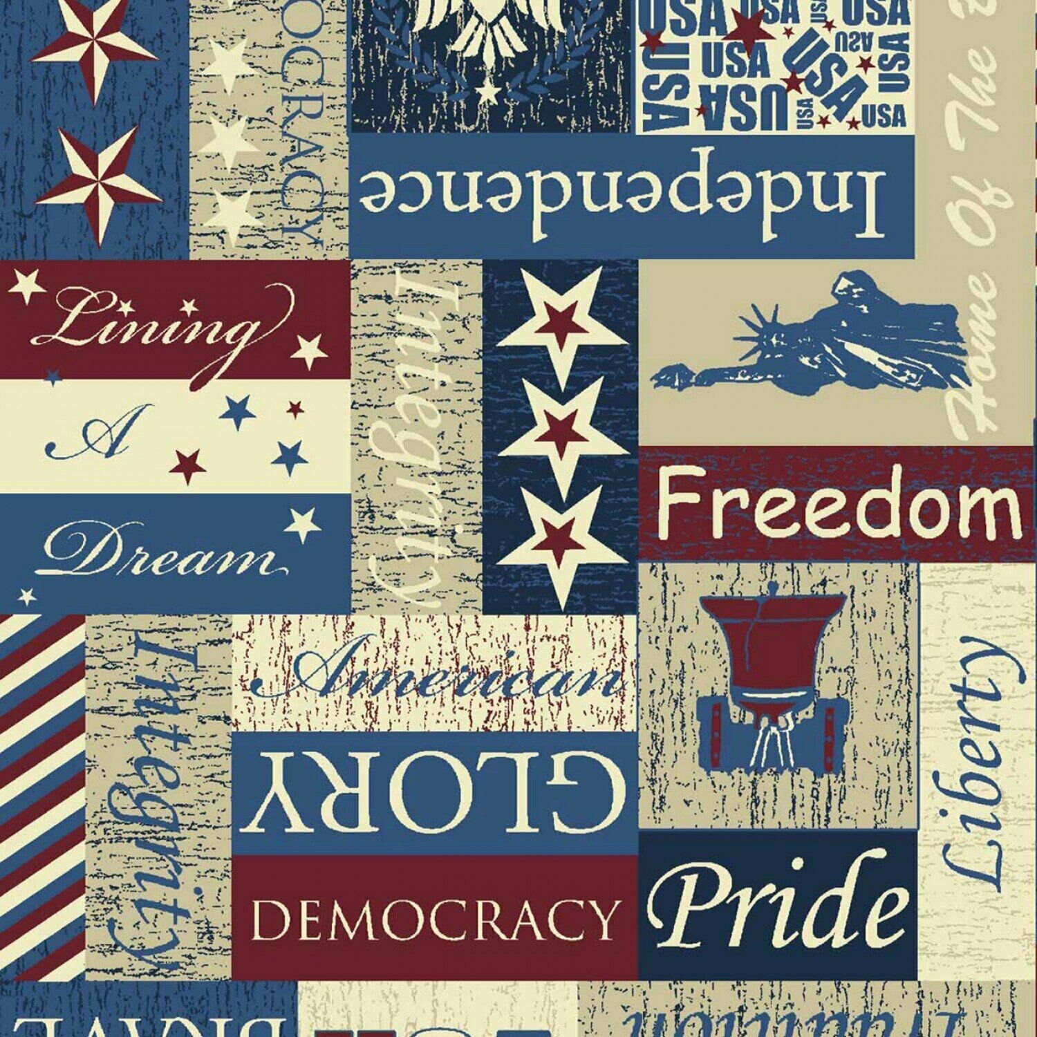 Patriotic Fabric USA Fabric Pride of America Stars by Etsy
