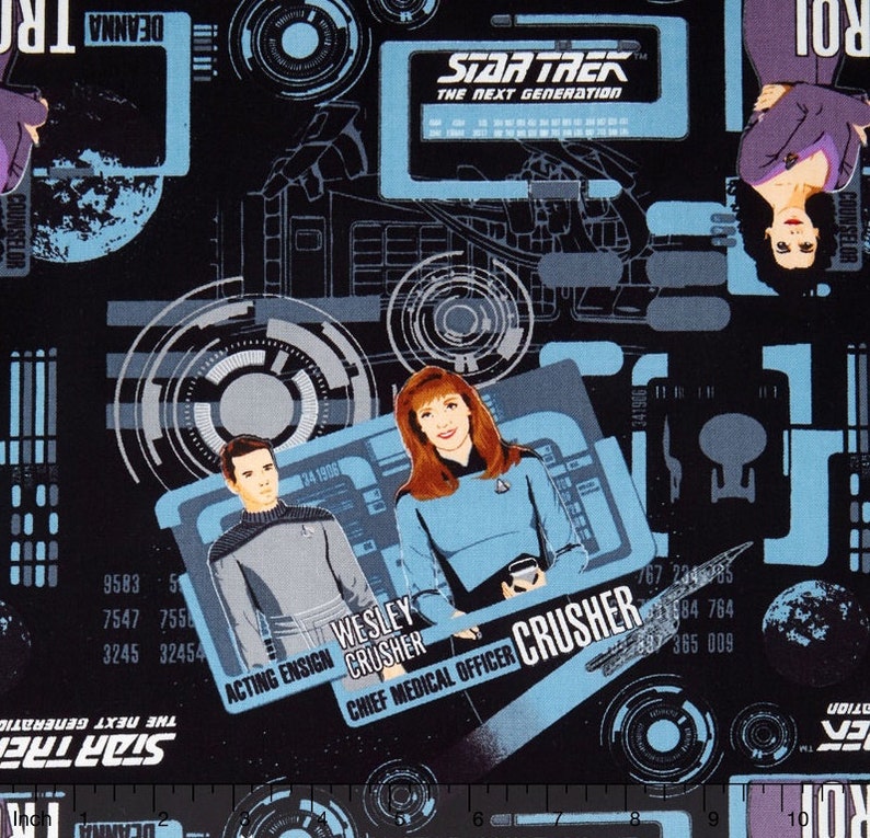 Star Trek Fabric Star Trek The Next Generation Blue Uniforms By Camelot Fabric 100 Cotton Fabric By The Yard 36x44 Ca231 - 