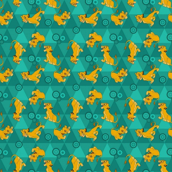 Disney Flannel  Fabric: Disney 67119 Lion King Friends Simba 100% cotton fabric by the yard (SC1390)