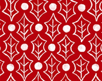 HOLIDAY CHARM 4267 BY RJR FABRICS HOLLY LEAVES & BELLS NEW COTTON 2.5 yd EOB