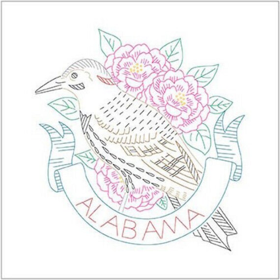 Bird Fabric: Birds of Liberty Alabama Robert Kaufman 100% cotton Fabric by the panel (RK136)