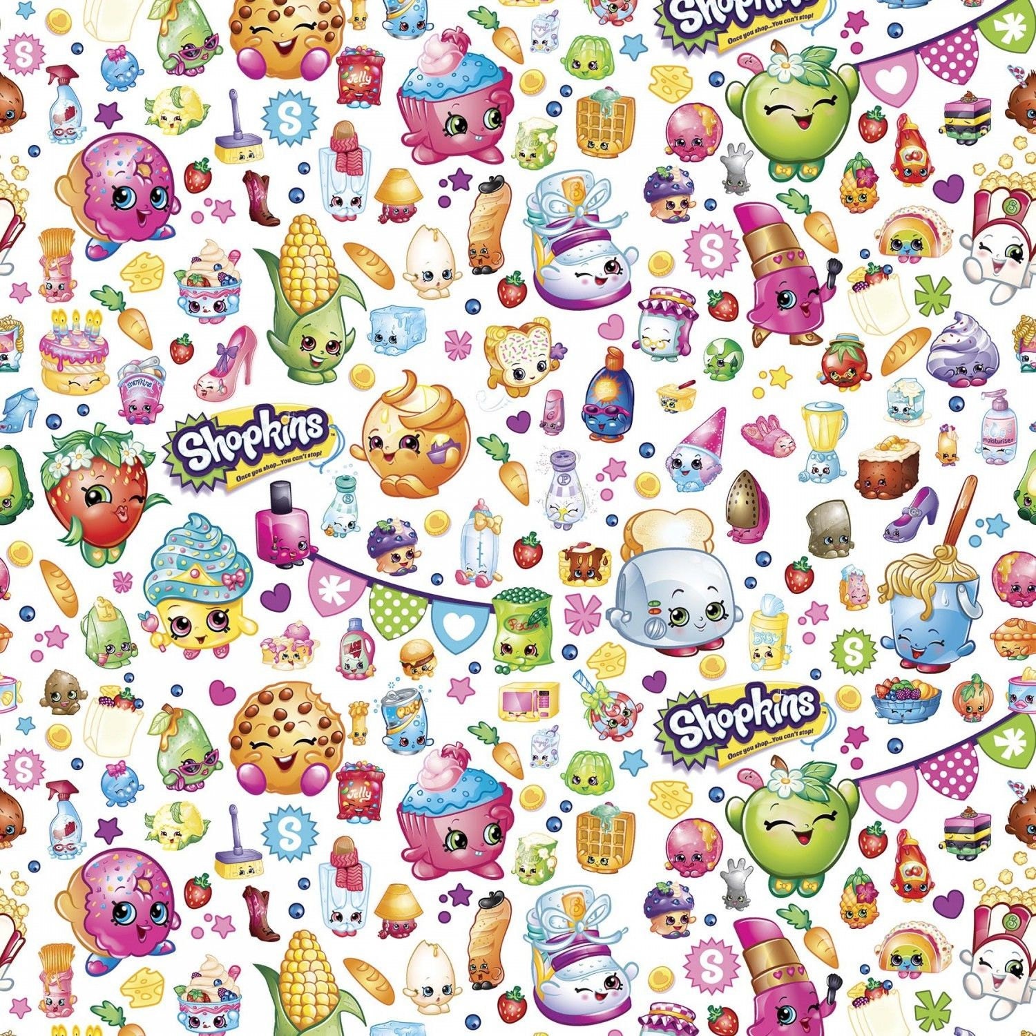 Shopkins Fabric, Shopkin Fabric: Moose Shopkins Party - Shopkins