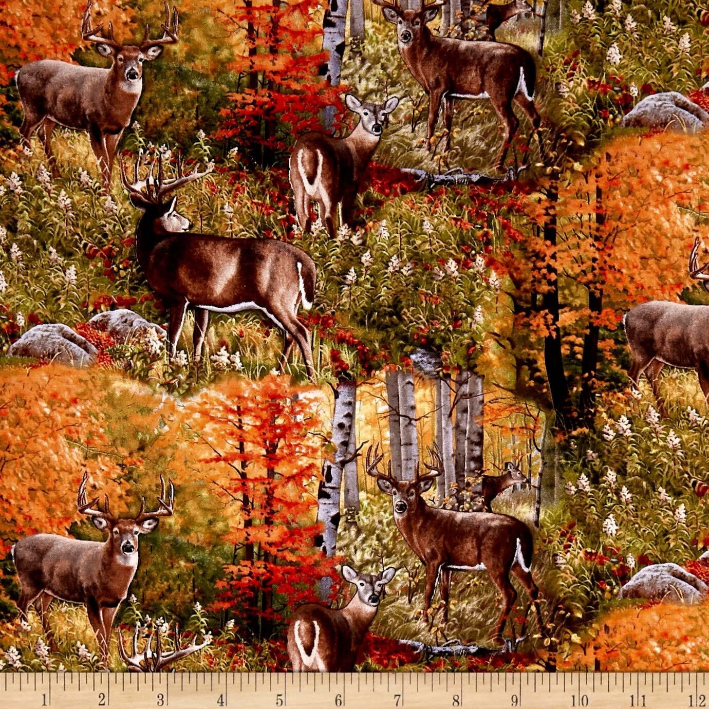 Deer Fabric Elizabeth's Studio Autumn Surprise Deer Etsy