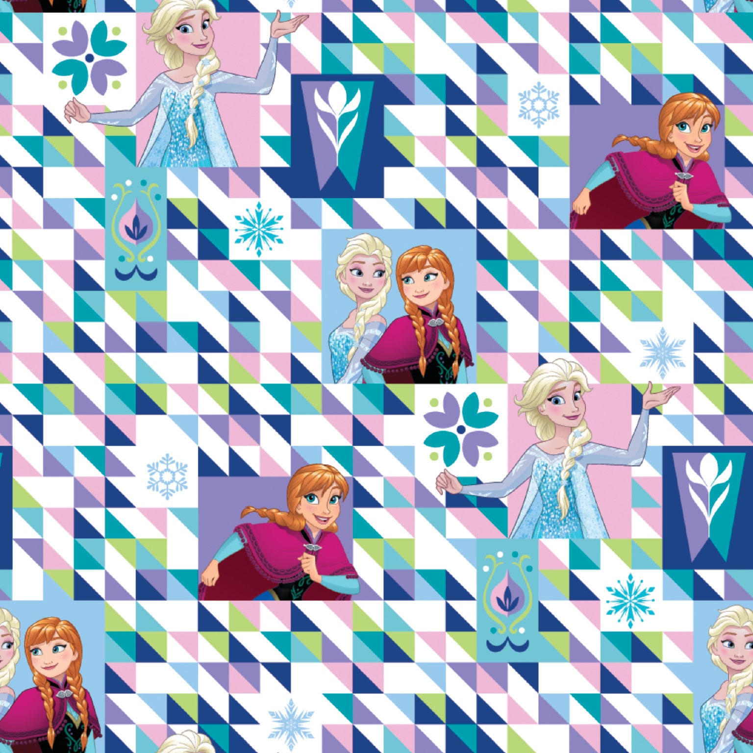 Disney frozen sisters purple quilt fabric BTY Anna Elsa cotton