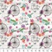 Vintage Bicycle Fabric, Floral Fabric: David Textiles Life is a Beautiful Ride Bicycles with Floral 100% cotton Fabric By The Yard (DA138) 