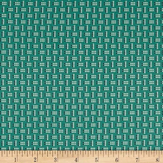 Pattern Fabric: Quilting Treasures Harlow Geo Dots Dark Aqua 100% cotton Fabric by the yard (QT1151KK)