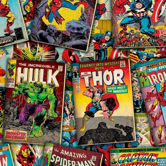 Camelot Marvel Captain America Comic Book Covers 1 Yard Quilt Cotton Fabric