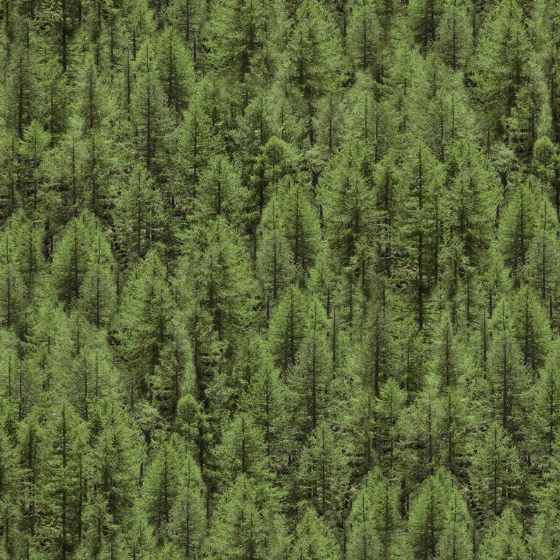 Tree Fabric Windham Fabrics Landscapes Evergreen Mountain Etsy