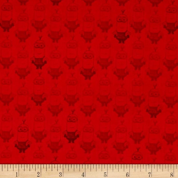 Minion fabric: Despicable Me - Minion KEVIN TONAL BLENDER Red 100% cotton Fabric by the yard 36"x43" (QT465)