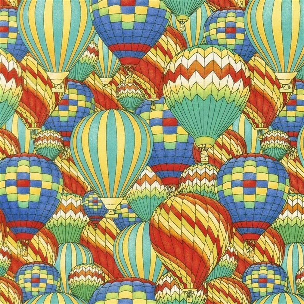Hot Air Balloons Fabric Veedaf Hot Air Balloon Fabric Etsy