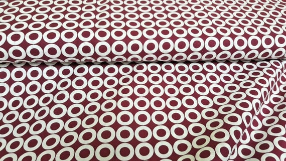 Circles Fabric: Robert Kaufman Spot on Dots Circles Burgundy 100% cotton fabric by the yard 36"x44" (RK123)