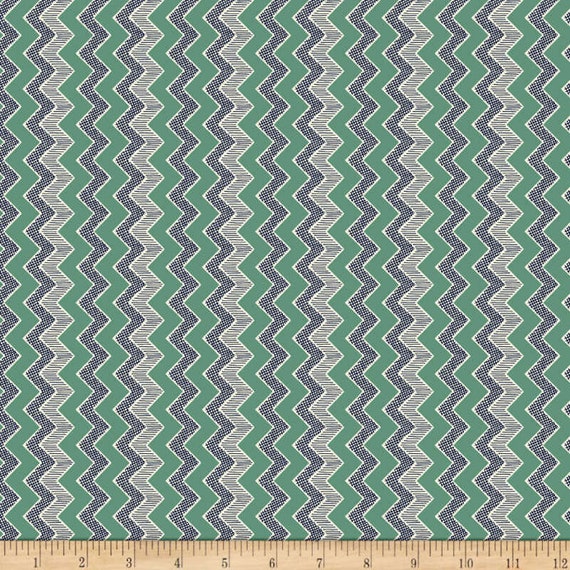 Pattern Fabric: Quilting Treasures Fabrics Gretta Chevron Fabric, Green 100% cotton Fabric by the yard (QT1033)