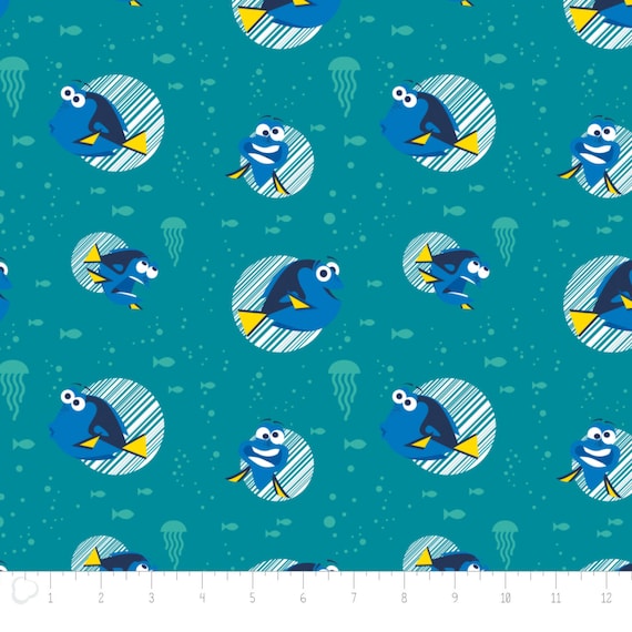 Finding Dory Dot in White Disney Camelot 100/% cotton Fabric by the yard