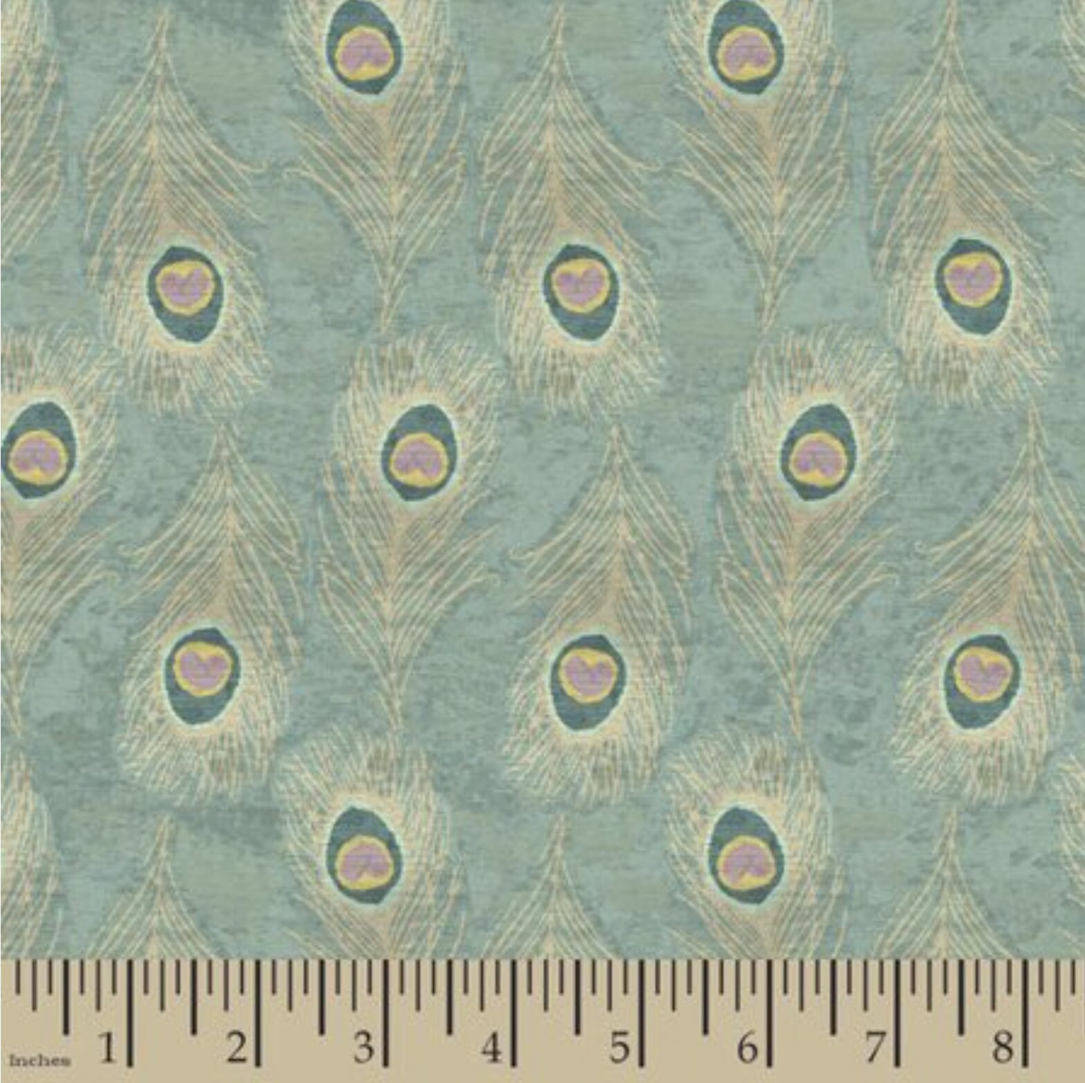 Peacock Fabric Peacock Feather Print Scenic by Springs Etsy