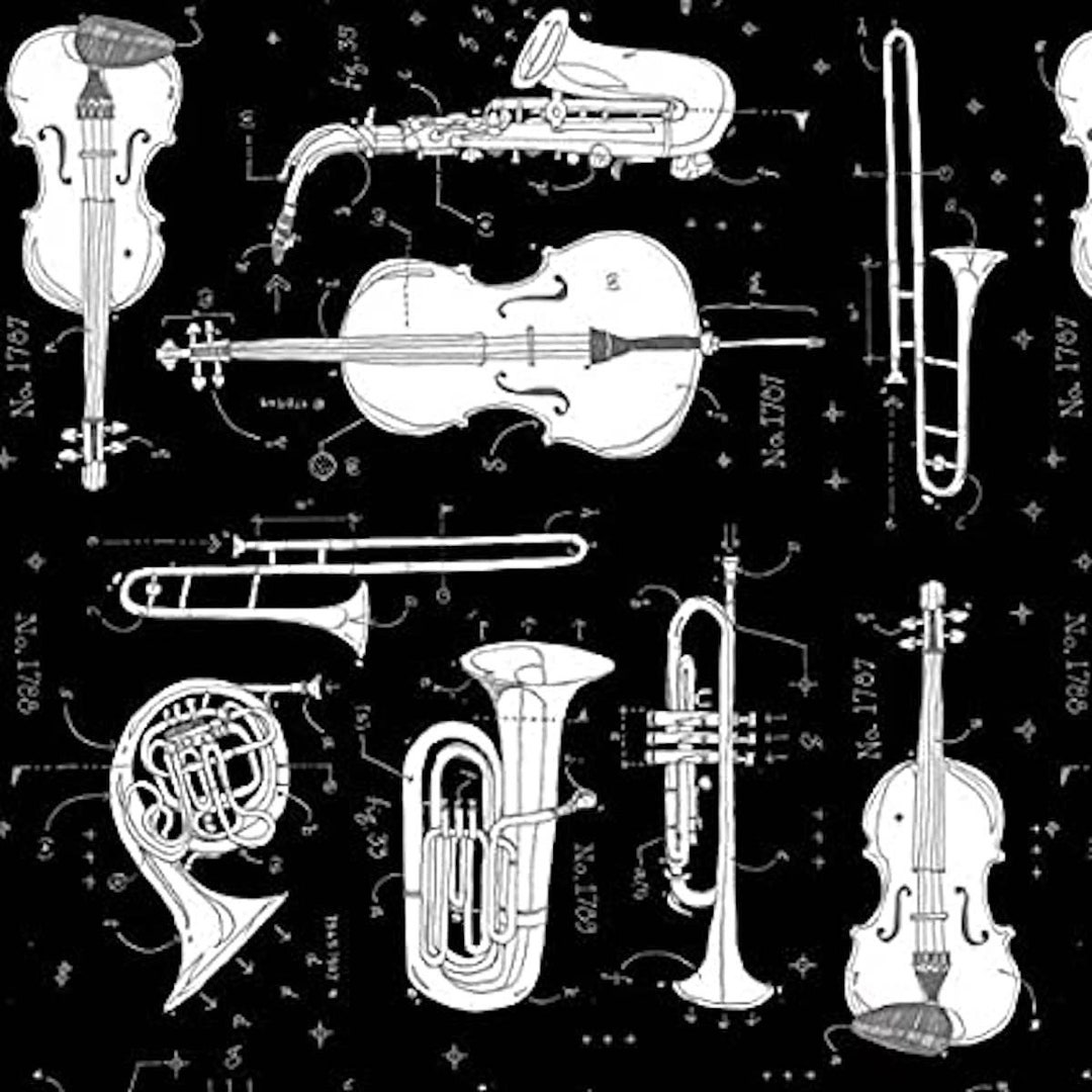 Musical Instrument Fabric: Windham Fabrics Opus Musical - Etsy