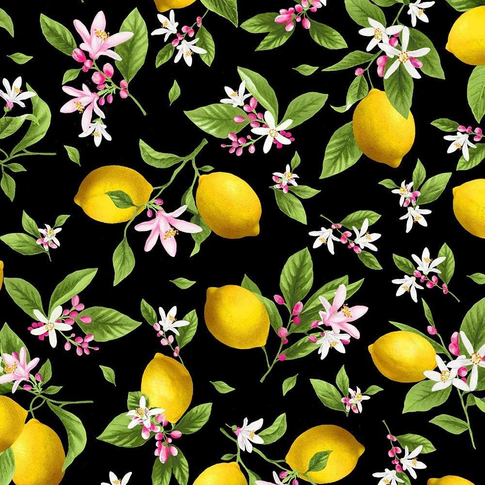 Fruit Fabric Lemon Fabric Timeless Treasures Blooming Lemons Etsy