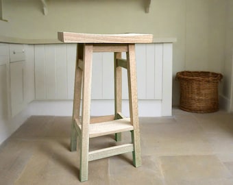 Oak Bar Stool / Oak Kitchen Stool