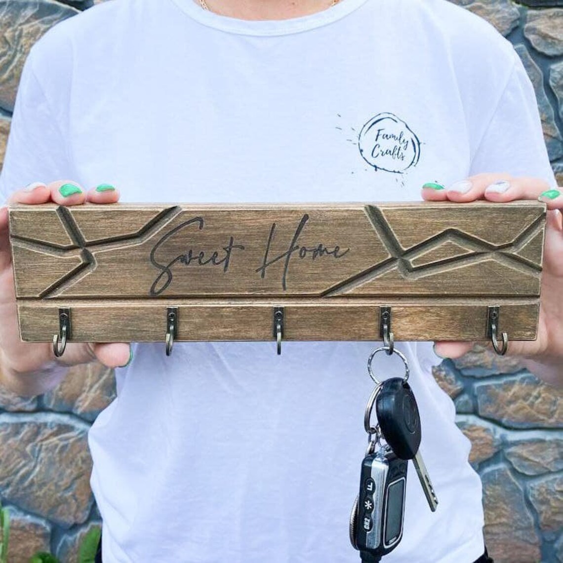 Key organizer Mountain key holder Entryway Rack Key Etsy