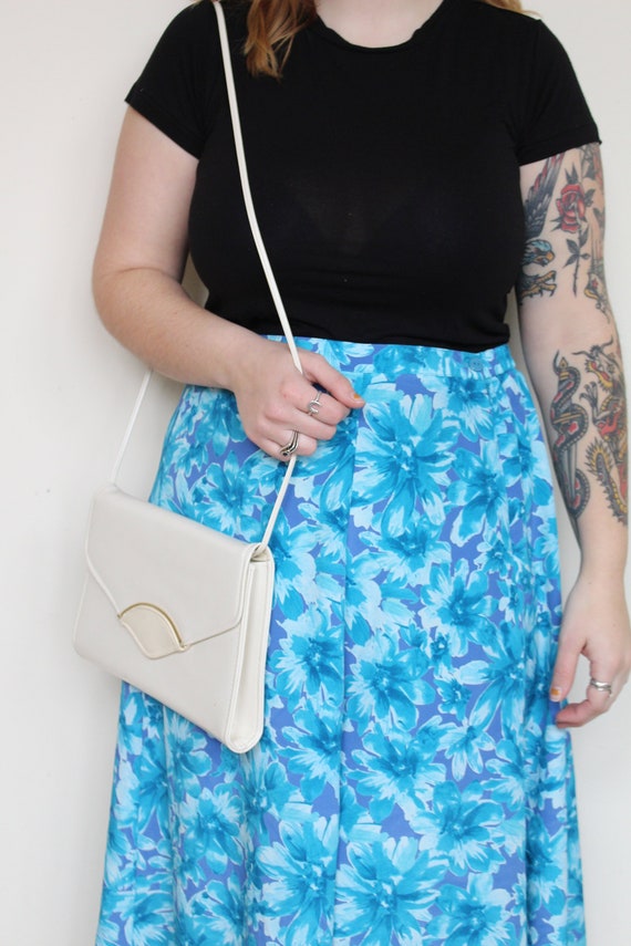 blue floral maxi skirt