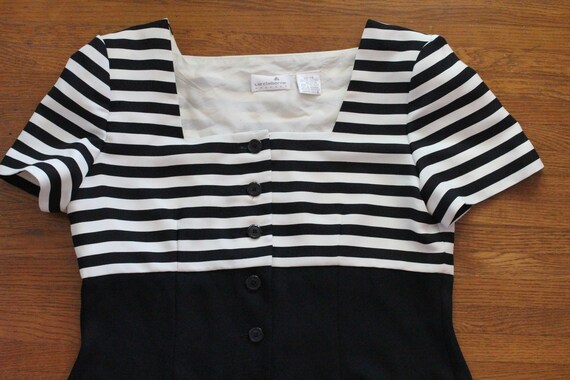 liz claiborne black and white dress