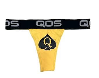 Yellow Iconic QOS Brand Thong - Queen Of Spades