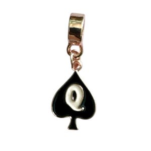 Queen Of Spades Charm for Anklets Necklace Bracelet etc. Hotwife BBC Cuckold Swinger Jewelry Silver Gold Black