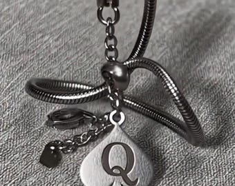 QOS BRAND Queen Of Spades Stainless Steel Anklet