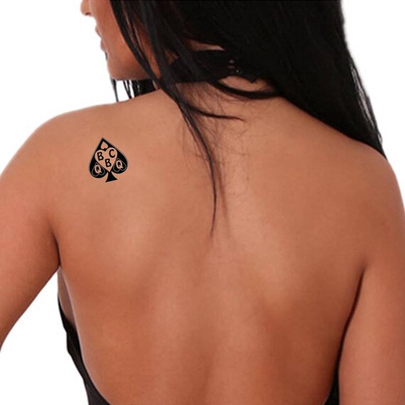 2 100 Pc Bbc Queen Of Spade Temporary Tattoo Fetish For Hotwife Cuckold Swi...