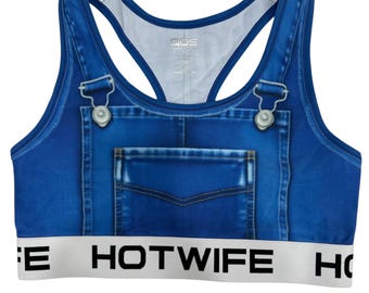 HOTWIFE Denim Print - QOS Sports Top