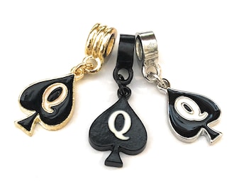 Queen Of Spades Charm pour Anklets Collier Bracelet etc. Hotwife BBC Cuckold Swinger Bijoux Argent Or Noir