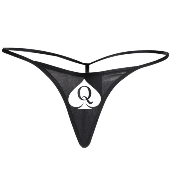 Blacked Queen of Spades QOS Logo G-string Thong Tanga