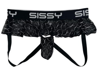 SISSY Band Mesh Jock Strap – Lace Tutu Skirt, O Ring by QOS