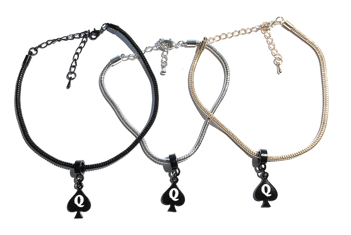 Black QOS Queen of Spades Anklet or Necklace Cuckold BBC Etsy