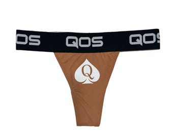 Bronze Tan Iconic QOS Brand Thong - Queen Of Spades