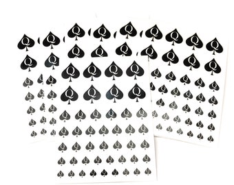 QOS SLIM - 45pcs Queen Of Spades 3D Nail Sticker Hotwife Vixen Sissy Set