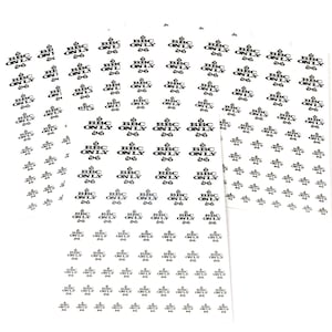 May include: A sheet of stickers with the text "BBC ONLY" repeated multiple times in black text on a white background.