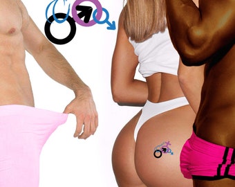 Swingers Threesome Black Bull Temporary Tattoo Set (1.5 in)