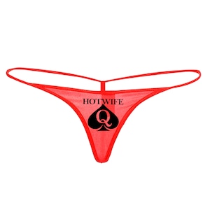 QOS Hotwife - Queen Of Spades Logo G-String Thong Tanga - Snowbunny, Mistress, Sissy, Vixen,Blacked