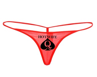 QOS Hotwife - Queen Of Spades Logo G-String Thong Tanga - Snowbunny, Mistress, Sissy, Vixen,Blacked