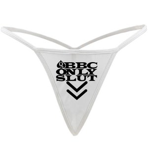 White BBC Only - Queen Of Spades QOS Brand Logo G-String - Snowbunny, Hotwife