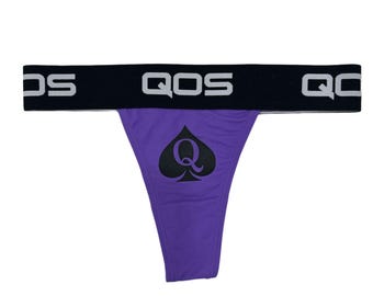 Royal Purple Iconic QOS Brand Thong - Queen Of Spades