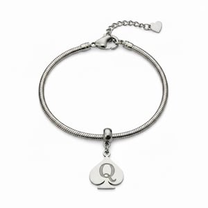 QOS BRAND Queen Of Spades Stainless Steel Anklet