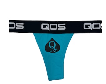 Turquoise Iconic QOS Brand Thong - Queen Of Spades