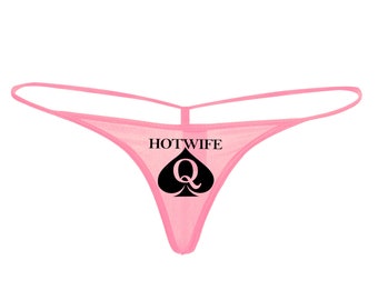 Hotwife - QOS Brand Logo G-String Tanga Gift Set- Snowbunny Vixen Blacked Queen Of Spades + Tattoos & QOS Bag